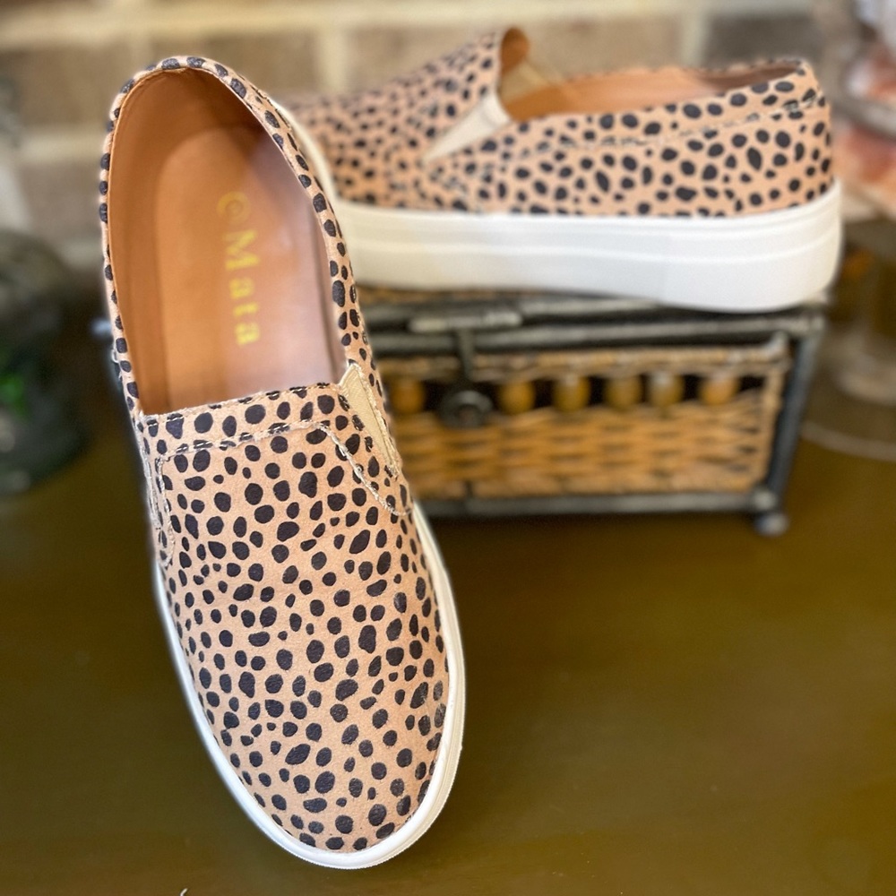 Cheetah print slide on sneakers